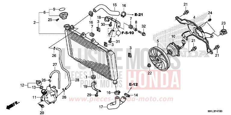 KUEHLER von NC750X "Meca" MAT PEARL GLARE WHITE (NHB54) von 2019